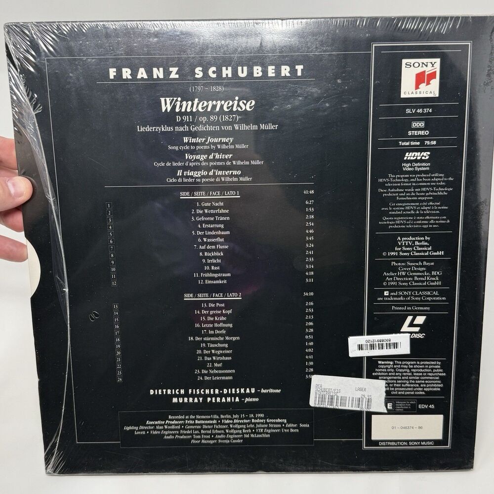 Franz Schubert Winterreise Fischer-Dieskau Perahia SEALED Original Packaging LD - Picture 15 of 15